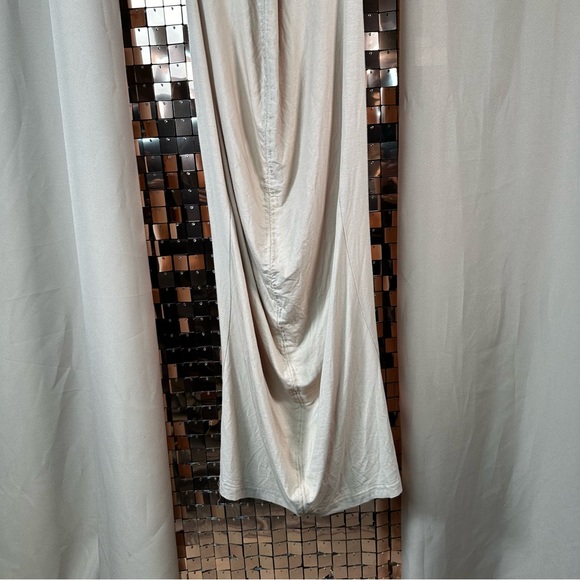 Torn By RONNY KOBO Darlene Ruched Stretch-jersey Halterneck Dress In Beige Large - Picture 6 of 14